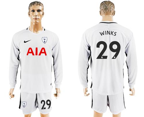 Tottenham Hotspur #29 Winks Home Long Sleeves Soccer Club Jersey - Click Image to Close